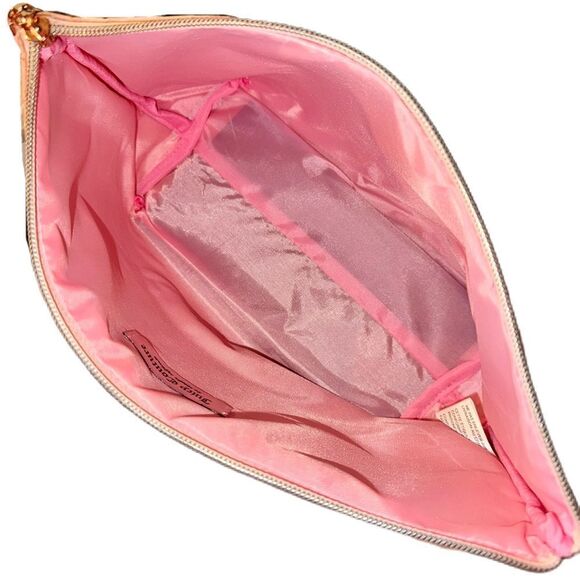 Juicy Couture Pink Glitter Monogram Cosmetic Makeup Bag & Travel Toiletry Bottle - Picture 12 of 16